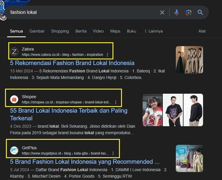 fashion lokal banyak yang menggunakan domain dot id